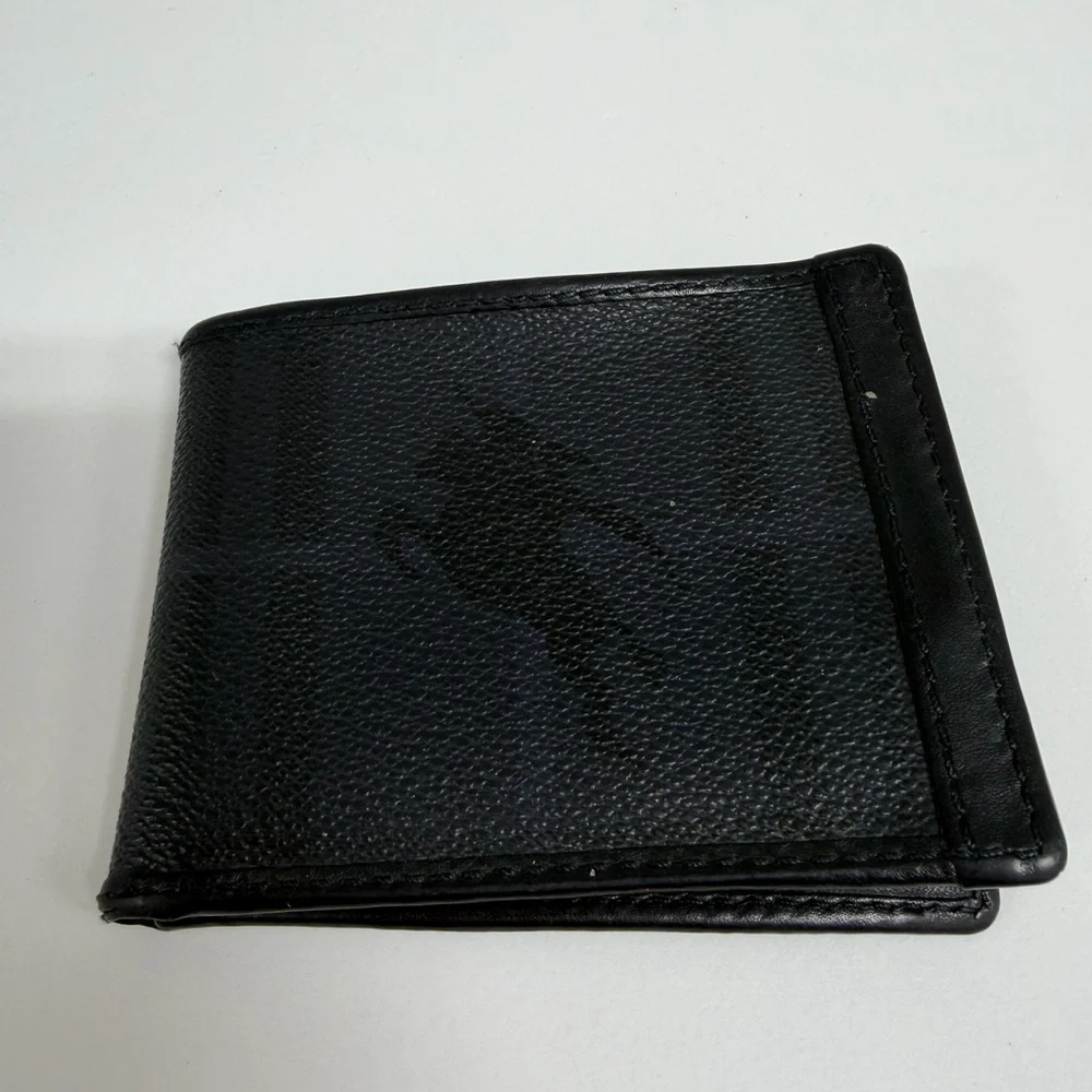 Burberry Men’s Black Leather Bifold Wallet w/ Dust Bag Luxury Classic
